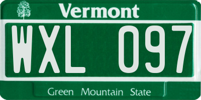 VT license plate WXL097