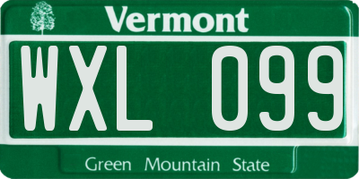 VT license plate WXL099