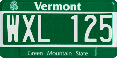 VT license plate WXL125