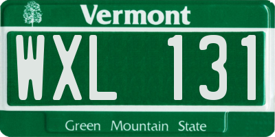 VT license plate WXL131