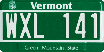 VT license plate WXL141