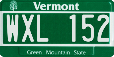 VT license plate WXL152
