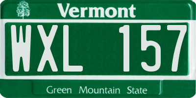 VT license plate WXL157