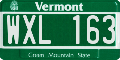 VT license plate WXL163
