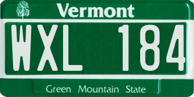 VT license plate WXL184