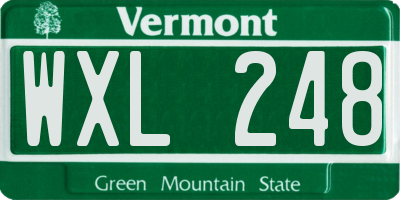 VT license plate WXL248