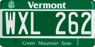 VT license plate WXL262