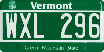 VT license plate WXL296