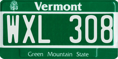 VT license plate WXL308