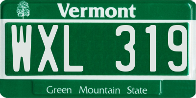 VT license plate WXL319