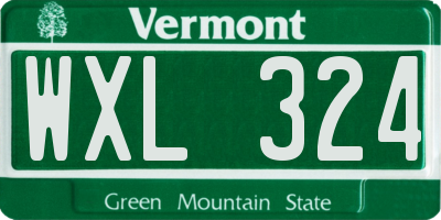 VT license plate WXL324