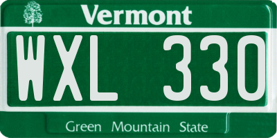 VT license plate WXL330
