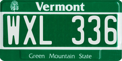 VT license plate WXL336
