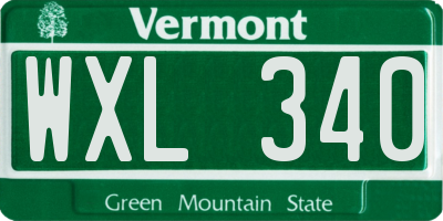 VT license plate WXL340