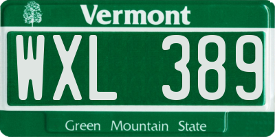 VT license plate WXL389