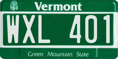 VT license plate WXL401