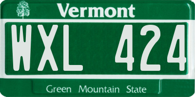 VT license plate WXL424