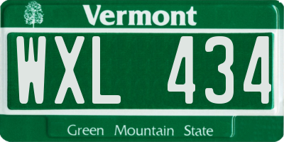 VT license plate WXL434