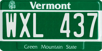 VT license plate WXL437