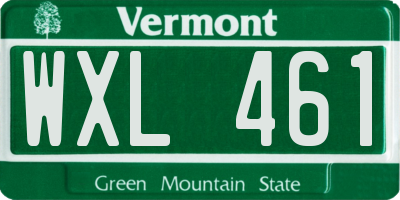VT license plate WXL461