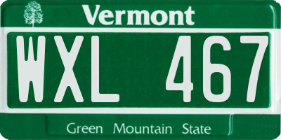 VT license plate WXL467