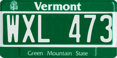 VT license plate WXL473
