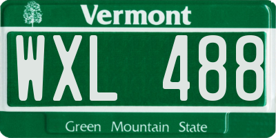 VT license plate WXL488