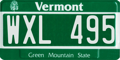 VT license plate WXL495