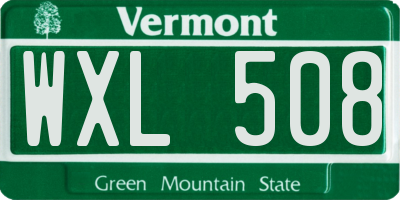 VT license plate WXL508