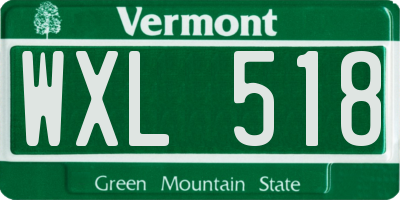 VT license plate WXL518