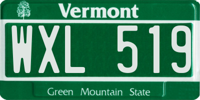 VT license plate WXL519