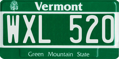 VT license plate WXL520