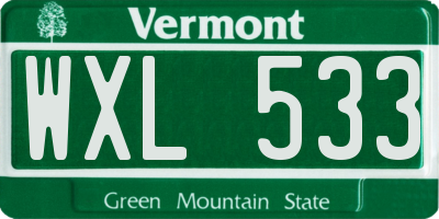 VT license plate WXL533