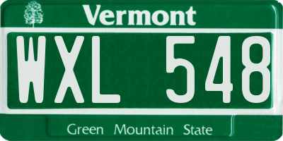 VT license plate WXL548