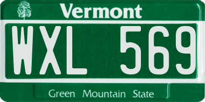 VT license plate WXL569