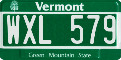 VT license plate WXL579
