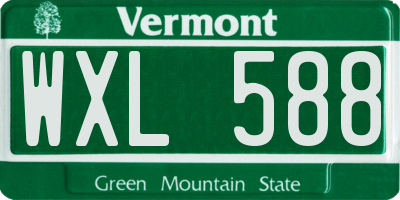 VT license plate WXL588