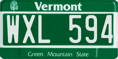 VT license plate WXL594