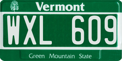 VT license plate WXL609