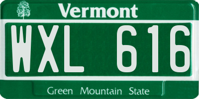 VT license plate WXL616