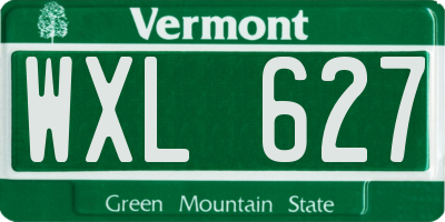VT license plate WXL627