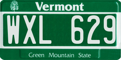 VT license plate WXL629