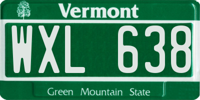 VT license plate WXL638