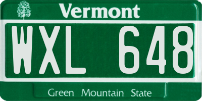 VT license plate WXL648