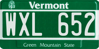 VT license plate WXL652