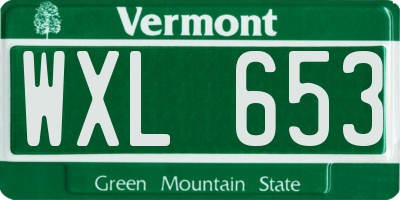 VT license plate WXL653