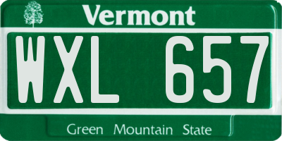 VT license plate WXL657