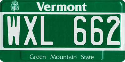 VT license plate WXL662