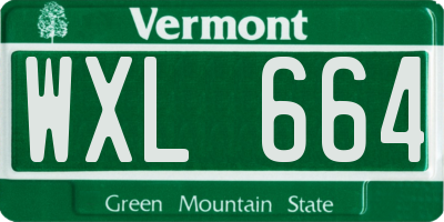 VT license plate WXL664