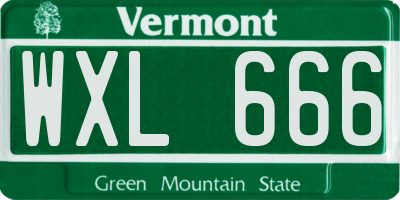 VT license plate WXL666